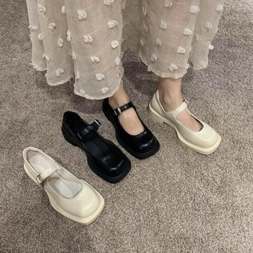 Summer new Hepburn style small leather shoes womens thin Japanese jk shoes retro Mary Jane shoes French