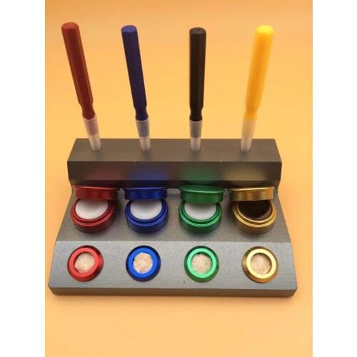 Die Cast Oil Cup Stand Watchmakers Tool with 4 Containers Free Shipping