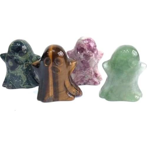 Natural quartz Folk Crafts tiger eye ghost crystals healing stones for Halloween gifts