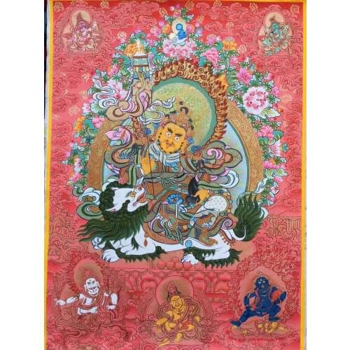 Five kinds of fortune God/Wufu god of wealth/Treasure King painting core size 80x60 /Painter -quedan zhaxi