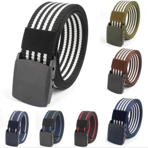 New Canvas stripe Belt Outdoor Sports Military Tactical Nylon Canvas Waistband mixed Adjustable Nylon Leisure Belts Waist Belt