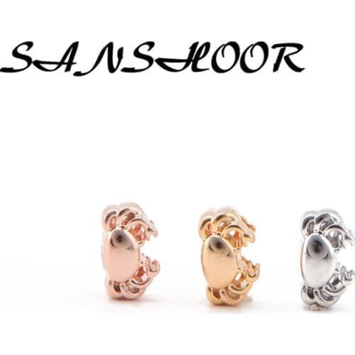 SANSHOOR Crab Animal Keeper Keys Slide Charms Fit On Diy Pu Leather Bracelets Necklace For Women As Gifts 6Pcs