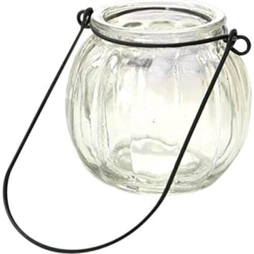 Pumpkin ing Glass Flower Vase Pot Candlestick Terrarium Container Decor