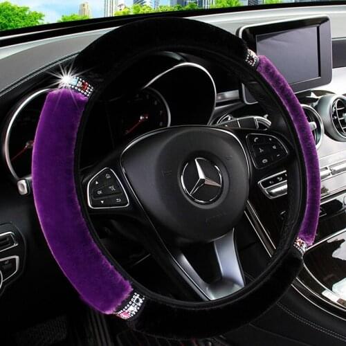 Keep Warm Artificial Plush Fur Car Steering Wheel Covers Size 38cm Fit For Most Cars Used In Winter Hot Wheel Hub US5 X25