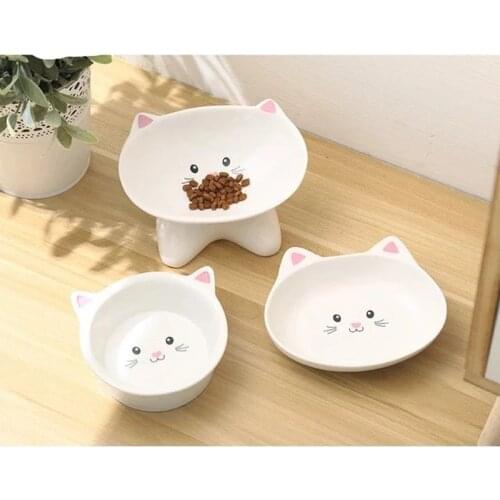 Patterns Cute Ceramic Pet Bowl Cute Cat Bowl Water Basin Dog Pot Pet Drinking Eat Bowl Round Ceramic Bowl Feeders Pet Products