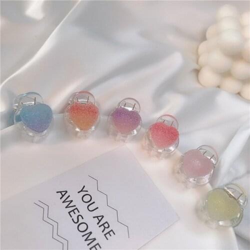 New Candy Color Mini Grab Clip Sweet and Cute Girl Heart Hairpin Star Heart Shaped Womens Headdress Hair Accessories