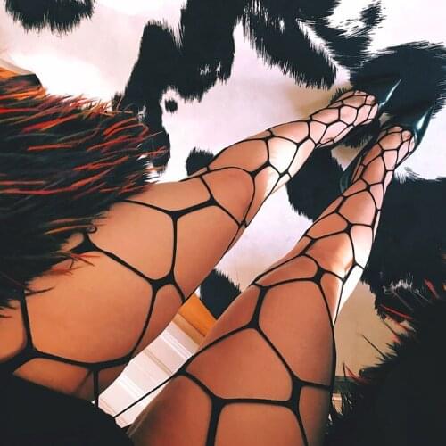 New Sexy Women Hollow Out Pantyhose Female Mesh Black Big Fishnet Women Tights Stocking Slim Fishnet Stockings Club Party 2018