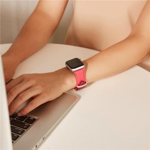 Women Leather Watch Straps for Apple Series 6 SE 5 4 3 Girls Bracelets Loop 38mm 40mm 42mm 44mm Ladies Watchbands for iwatch