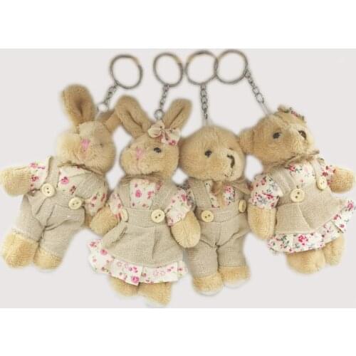 1lot New Fashion Little Bear Pendant Keychains Wedding Gifts for Guests and Decorations for Weddings Lovers Rabbit and Bear