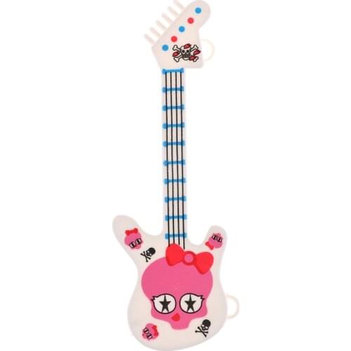 1 Pc Mini Fashion Cool Dollhouse Miniature Musical Guitar for Girls Dolls Accessories Christmas Childrens Day Gifts