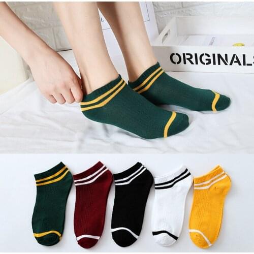 1PC Spring and summer new womens stockings, parallel bars, Japanese striped socks, childrens boat fashionable socks