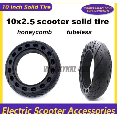 10x2.5 inch tubeless tires for electric scooter honeycomb thicken hollow non-slip wheels 10 inch solid tires