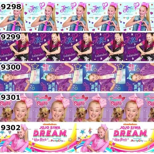 10yards - Different Sizes -- New Jojo Siwa Bow Style Printed Grosgrain Ribbon DIY Accessories