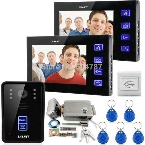 7 Inch Monitor Touch Video Door Phone Intercom Doorbell Home Security IR Camera Electronic Lock RFID Keyfobs 1V2