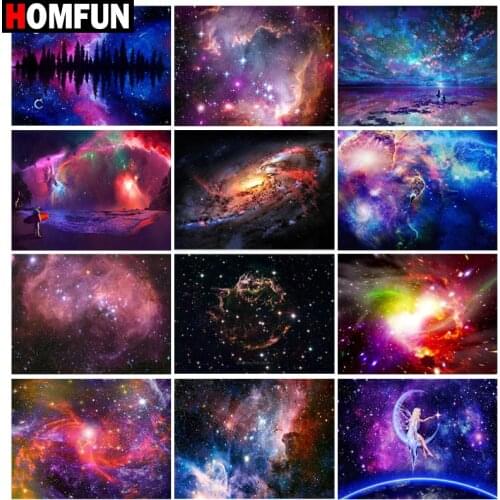HOMFUN Diamond Painting Full Square/Round Diamond "Starry sky space" Pattern Embroidery Cross Stitch 5D Rhinestone Painting