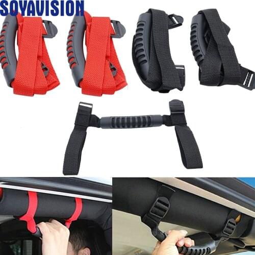 Car Grab Handle For Jeep Wrangler JK YJ TJ 1987-2018 Rugged Ridge Rear Side Car Grab Handle Bar Roll Grips Holder