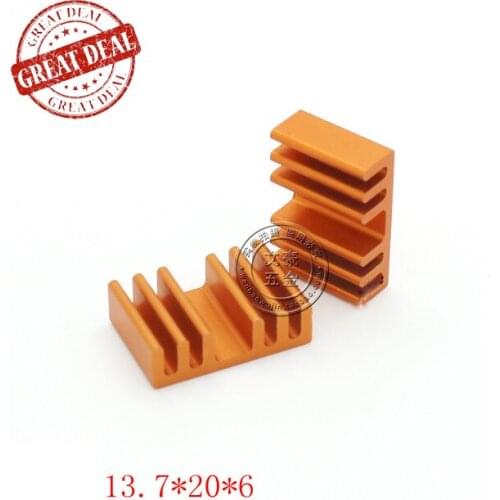 Free Shipping Wholesale 100PCS Aluminum Memory heatsink 13.7*20*6MM High quality radiator block gold