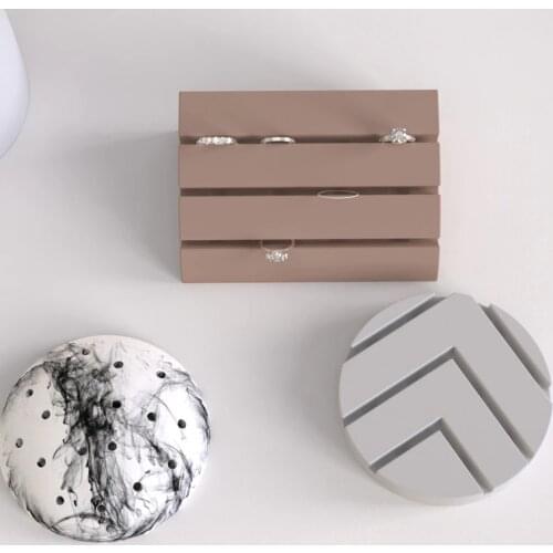 Concrete Jewelry Tray Silicone Mold Plaster Jewelry Ring Stud Display Rack Molds Creative jewelry Storage ornaments Silicon Mold