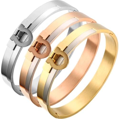 Unique Design Wide Cuff Charm Bracelets Bangles for Women Men Jewelry Gift Luxury Brand Stainless Steel Pulsera