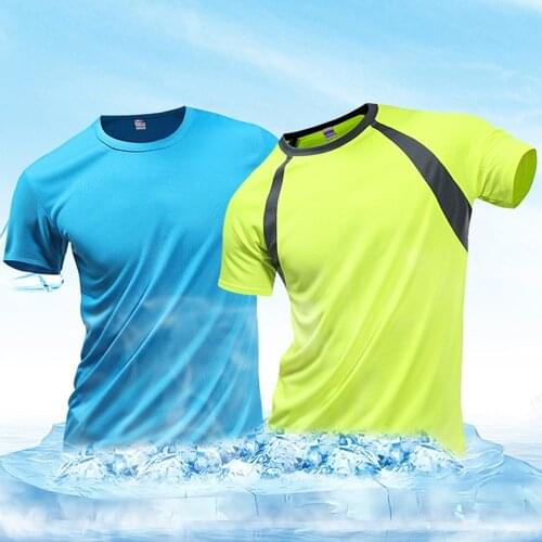 Quick Dry Workout Running Shirt Men Fitness Tops Breathable Jersey Gym T-shirts Male Short Sleeve Sport Shirts Skinny Tops A30