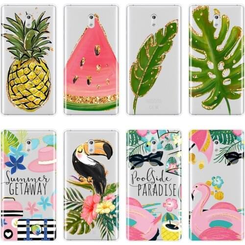 Back Cover For Nokia X6 7 Plus Pineapple Flower Travel Flamingo Watermelon leaf Silicone Soft Phone Case For Nokia 8 6 5 3 2 1