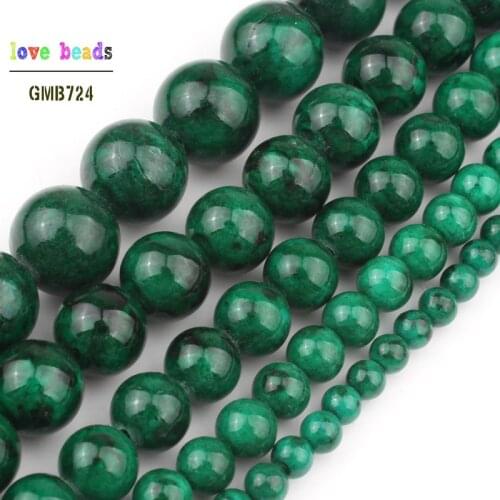 Drak Green Jades Beads for Jewelry Making 15 Inch DIY bracelets for women 6/8/10/12mm