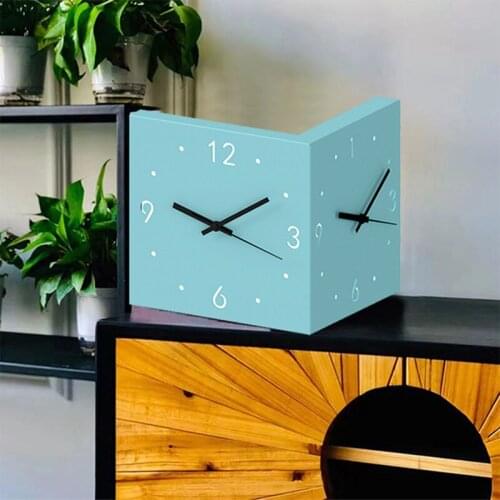 Double-sided corner clock simple living room Nordic fashion wall clock metal creative silent clock home decoration ornaments