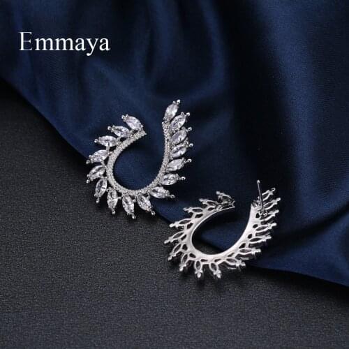 Emmaya Brand Trendy Charm Three Colors AAA Cubic Zircon Geometric Jewelry Crystal Earrings For Woman Elegance Wedding Party Gift