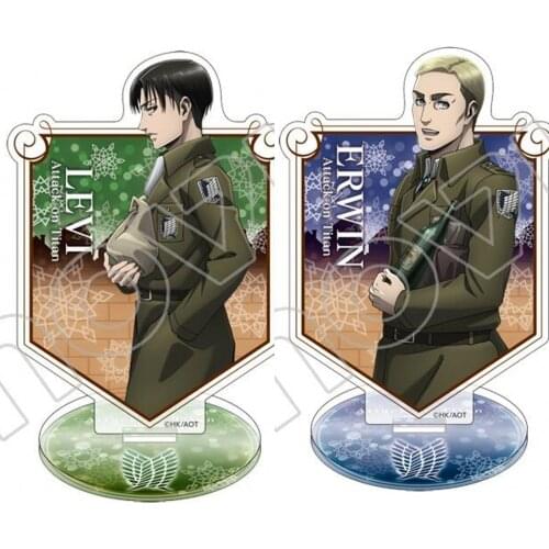 Hot Anime Attack on Titan Eren Jäger Rival Ackerman Erwin Smith Acrylic Stand Figure Display Model Plate Desktop Decor Cosplay
