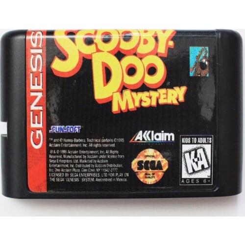 Hottest Scooby Doo Mystery 16 bit MD Game Card For Sega Mega Drive For Genesis
