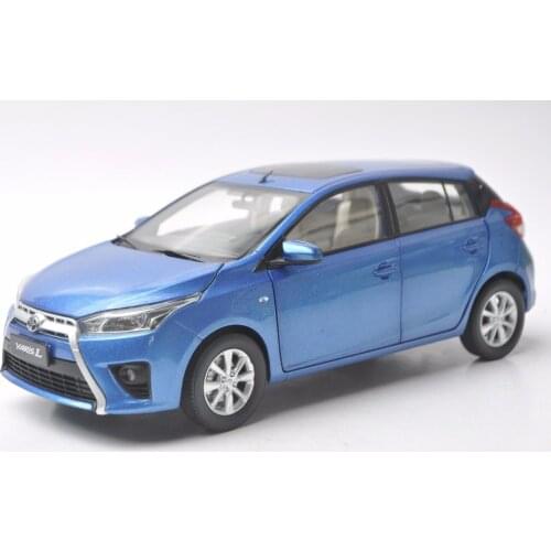 1:18 Diecast Model for Toyota Yaris L Blue Alloy Toy Car Miniature Collection Gifts