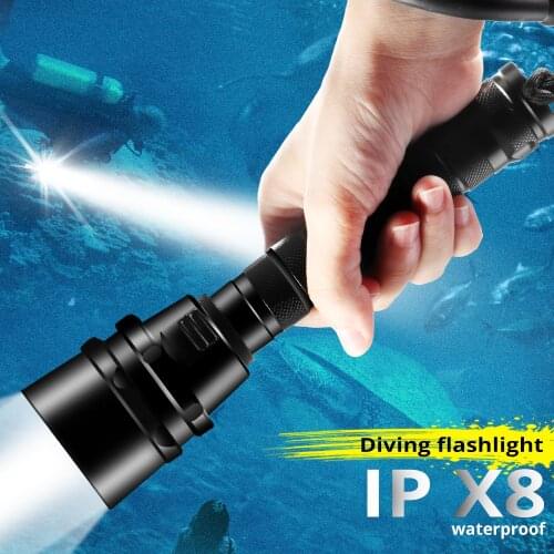 4000lm Professional Diving Light Flashlight XML-T6 L2 Scuba Dive torch 200M Underwater IPX8 Waterproof USB Rechargerable 18650