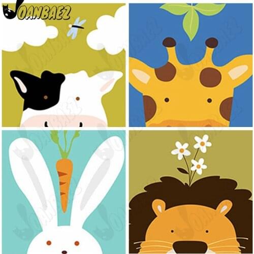 Cartoon Animal Diamond Painting Cow Mosaic Embroidery Giraffe Sticker Diamond Cross Stitch 5D Diy Inlaid Home Decoration Gift