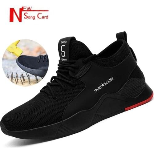 New song card Mens Work Safety Shoes 2019 Outdoor Work Sneaker Military Indestructible Steel Toe Cap breathable Safety Boots