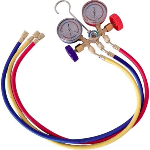 R134A R12 R22 R502 Current Divider Meter Tools Set Refrigerants Air Conditioning AC Diagnostic Manifold Gauges Double TableValve