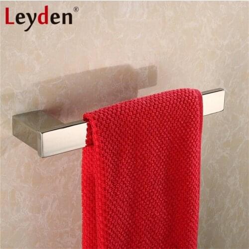 Leyden Towel Ring Polished Chrome Wall Mounted Ring Towel Holder Square Modern Towel Holder Stainless Steel Bathroom Accessories