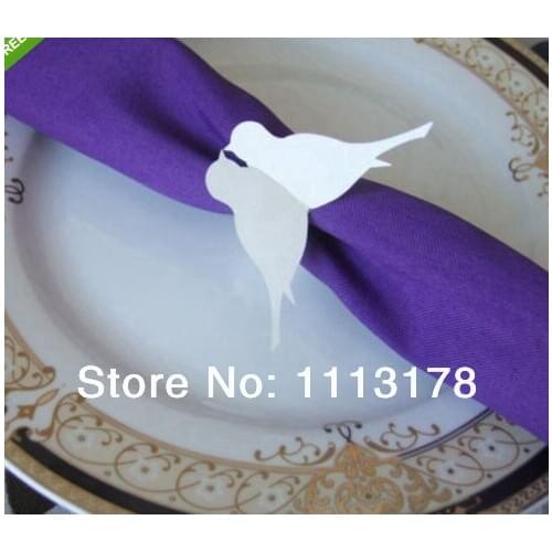 Cheap paper napkin ring birds napkin holder wedding napkin holders buckles Wedding Party Decorations white