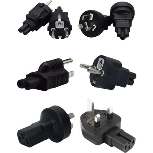 Black 10A/16A 250V full copper IEC320 C5 C7 C13 C15 female to male AU EU UK US 5-15P 6-15P PDU adaptor plug socket convertor