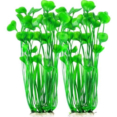 2PCS Plastic Fish Tank Plants, Artificial Tall Aquarium Plants for Fish Tank Decor, 15.75 Inches