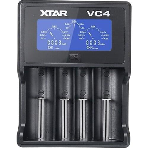 Portable XTAR VC4 USB 18650 20700 21700 32650 Li-Ion Ni-MH Battery LCD Charger Smart Fast Charging