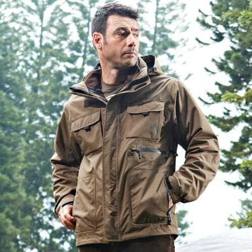 Manufacturers direct sale mens stormcoat windbreaker mens three in one plush and thickened detachable liner cotton coat