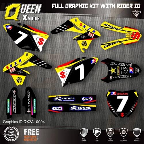 Queen X MOTOR Custom Team Graphics Decals Stickers Kit For SUZUKI Decal 2010-2018 RMZ250 004