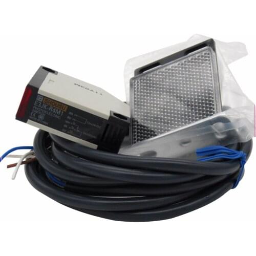 High-quality E3JK-R4M1 12-24VDC Retroreflective photoelectric sensor switch Proximity switch 2M cable Induction distance: 4m