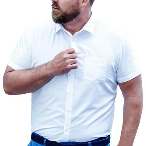 MFERLIER Summer men shirts 5XL 6XL 7XL 8XL 9XL 10XL Bust 160cm Plus size short sleeve large size shirts men 4 colors