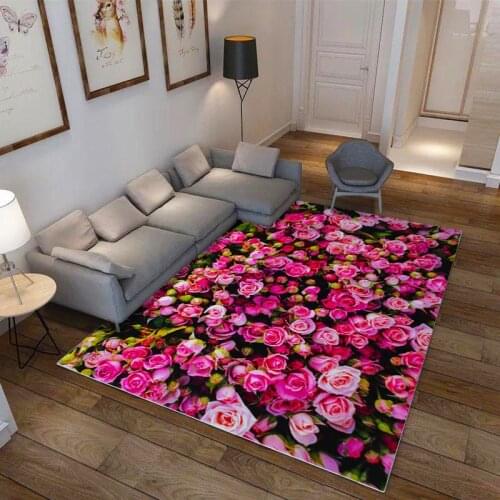 Green Fresh Garden Series Sunflower Rose Flower Door Mat Anti-slip Mat Carpet Bedroom Home Decoration