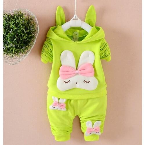 Spring New Born Baby Girls Clothes Sets Fashion Hoody Birthday Suit Toddler Infant Outfit Sports Wear Clothing Sets First year