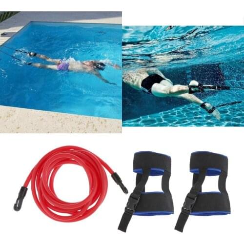 Stationary Swimmer Training Ankle Strap Bands Swimming Pool Swim Training Harness Static Swimming Belt Resistance Bands