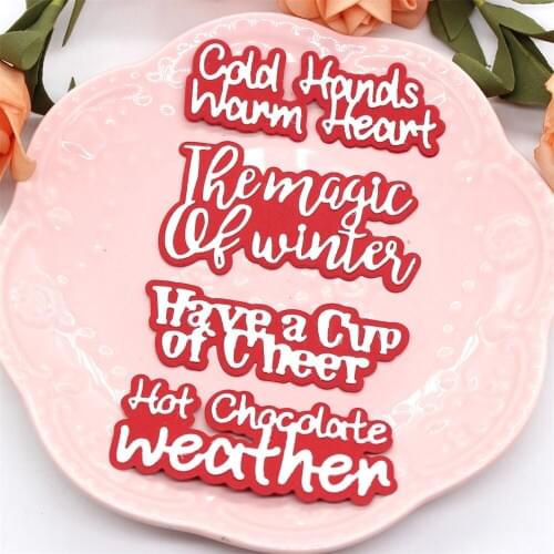 YPP CRAFT Holiday Words Metal Cutting Dies Stencils for DIY Scrapbooking Decorative Embossing DIY Paper Cards
