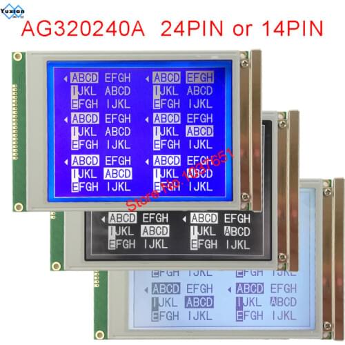 LCD module display 320x240 24pin 14pin AG320240A4 AG320240A1 AG320240A7 black blue white New Original or compatible