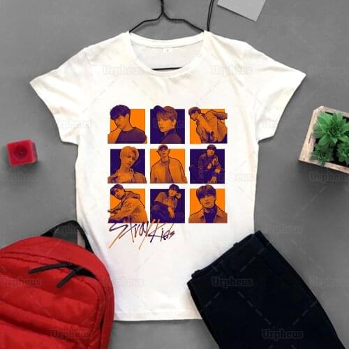 100% Cotton New Arrival Stray Kids Kpop Shirt Harajuku Style Stray Kids Tshirt for Fan Gift
